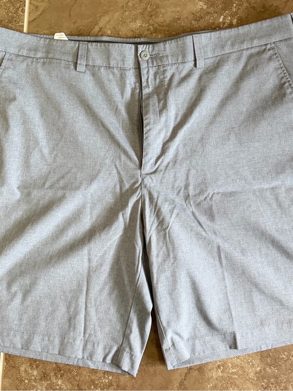 Grand Slam Heathered Gray Flat-Front Shorts
